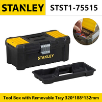 STANLEY STST1-75515 Tool Box with Removable Tray Tool Storage Case Box with Metal Lock Toolbox \