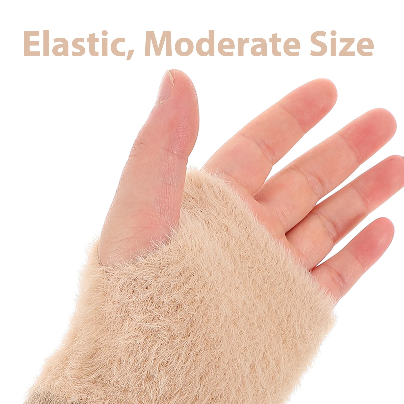 1 زوج شتاء دافئ محبوك أصابع قفازات النساء طويلة نصف اصبع القفازات الكتابة الكتابة الطقس البارد دافئ أنيق تدفئة اليد #3