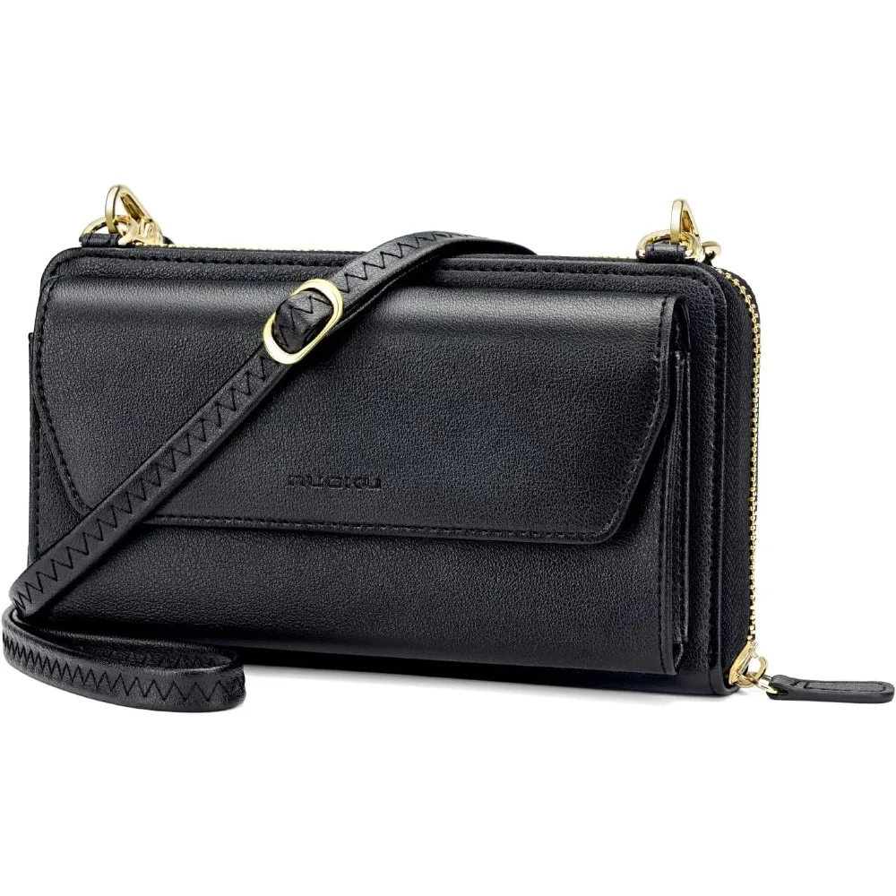 

RFID Blocking Wristlet Wallet for Women, Zip-Around Crossbody Clutch with 2 Removable Straps | RFID