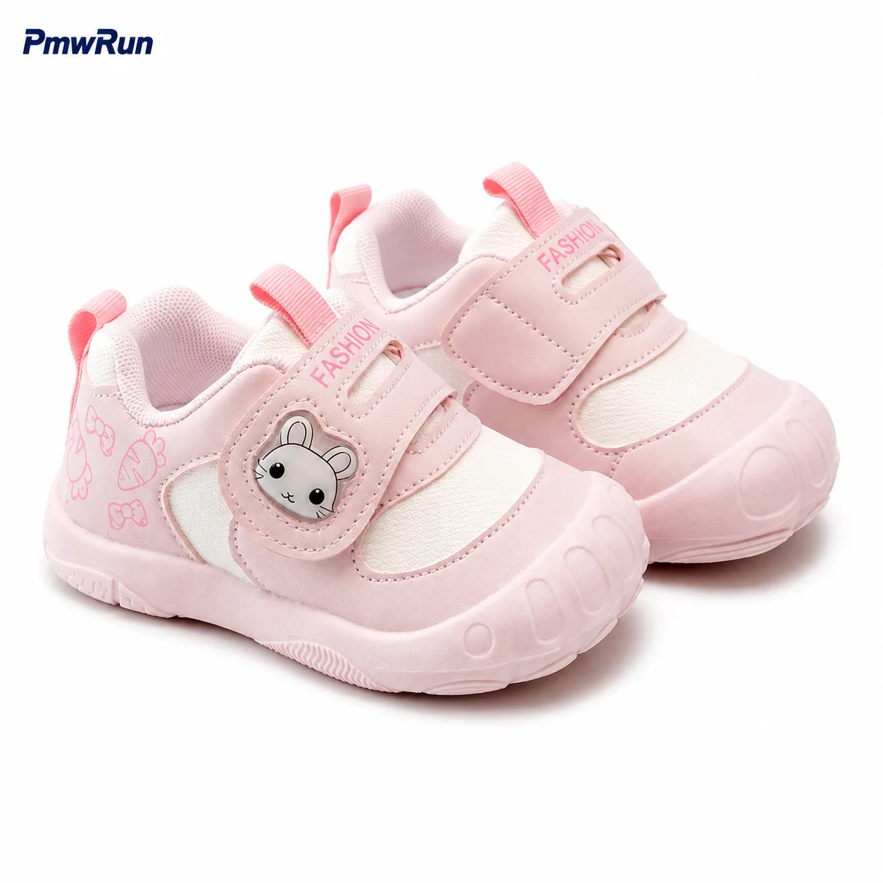 Korean Style Sport Shoes For Children PU Leather Waterproof Kid's Sneakers Ergonomics Anti-slippery Running Footwear Boys Girls