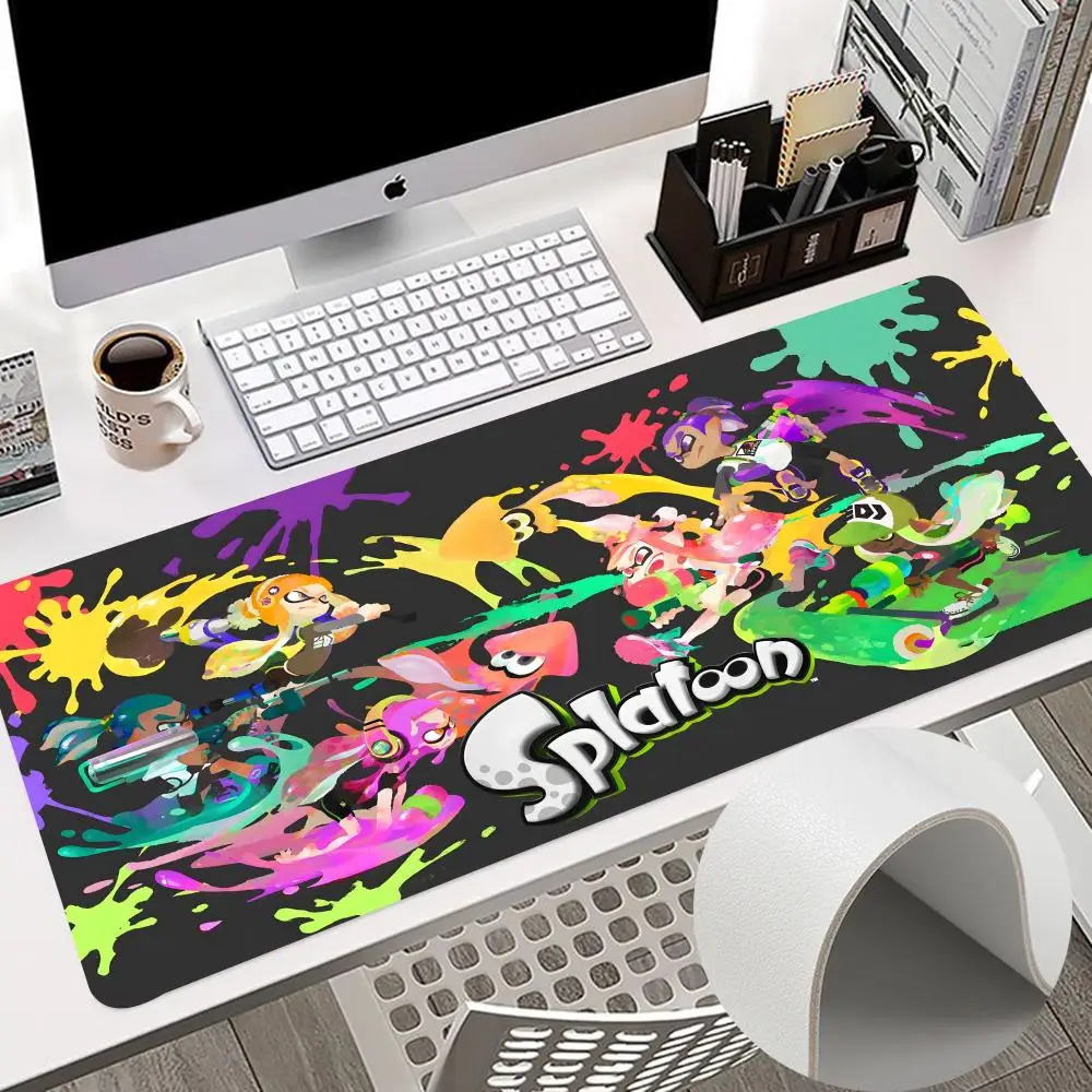 Splatoons Cartoon Mouse Pad 900x400mm Keyboard PC Desk Pads HD Printing Computer Double 70x30cm Sided Leather Non-slip PU Mouse