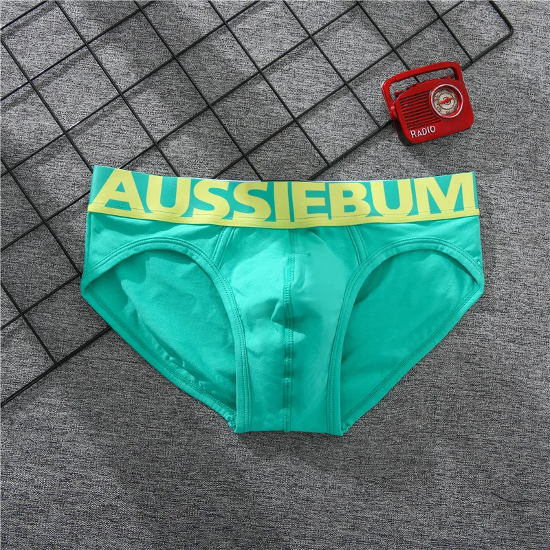 aussiebum men\'s briefs cotton letters low waist sexy comfortable breathable underwear sweat absorption youth underpants