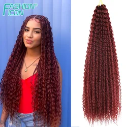 Synthetic Afro Curly Hair Twist Braiding Hair Extensions 30inch Long Crochet Hairpiece Ombre Red Braids Hair For Women