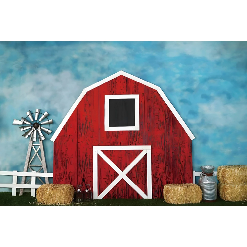 Cartoon Farm Animal Background Farmhouse Animals Wooden Fence Newborn Baby Birthday Backdrop For Photography Decor Photo Studio