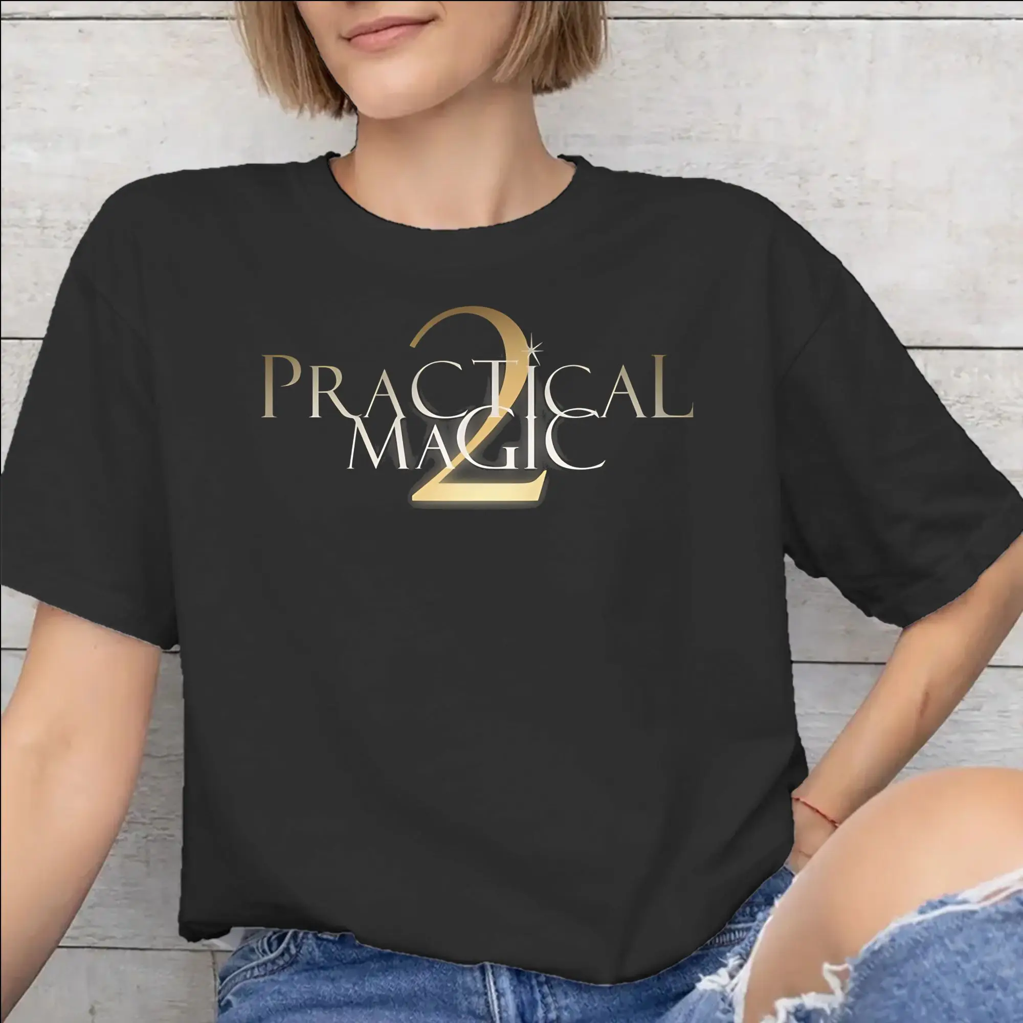 Practical Magic Witchcraft Wiccan Occult Moon Tee Shirt for Men Women Graphic Printing T Shirts  100% Cotton Clothing