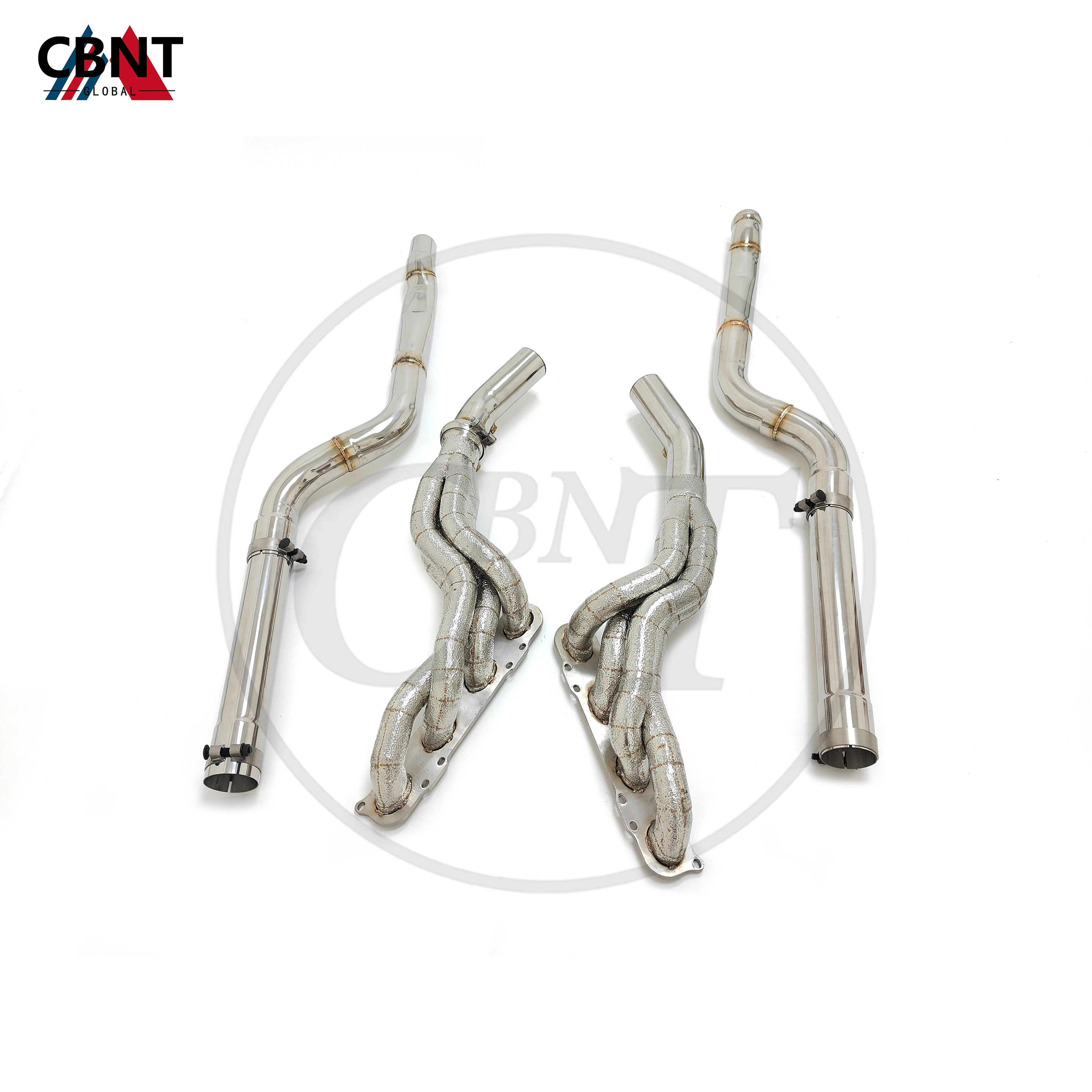 

CBNT Exhaust Manifold Header for Mercedes Benz C63 AMG W204 6.2L V8 Catted/Catless Downpipe SS304 Stainless Steel Exhaust-pipe