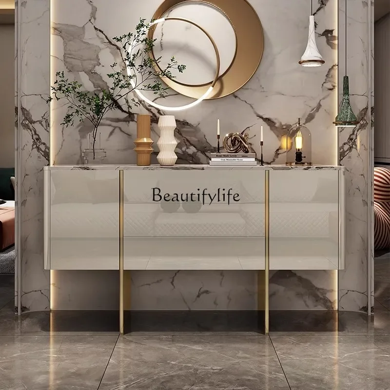 

yj5 Light luxury Italian porch cabinet, simple living room decoration, modern solid wood storage locker