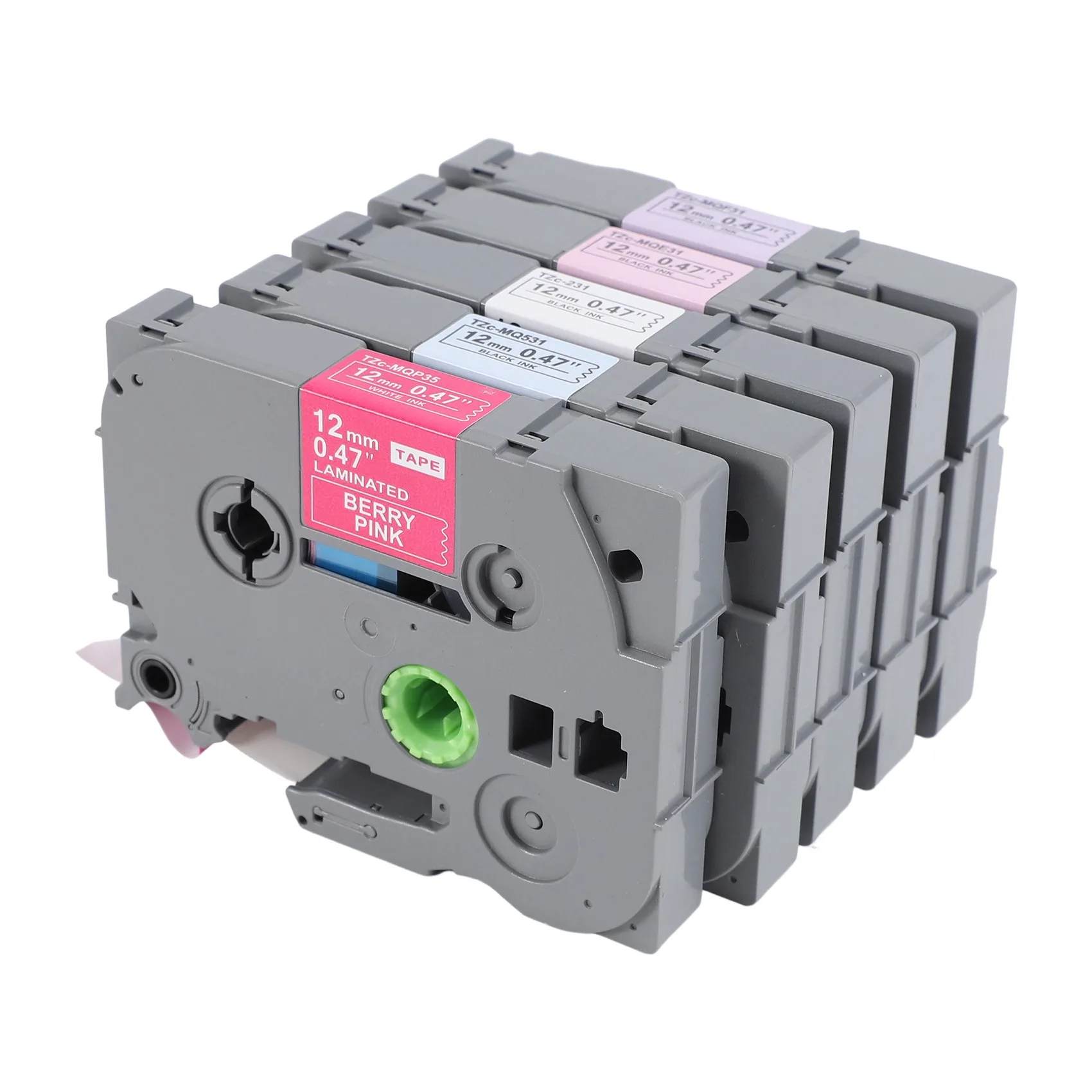 Sensitive Compatible Label Tape Replacement For P-Touch 12Mm 1/2 Inch Laminated (Berry Pink/Pink/Purple/Blue/White) For Brother