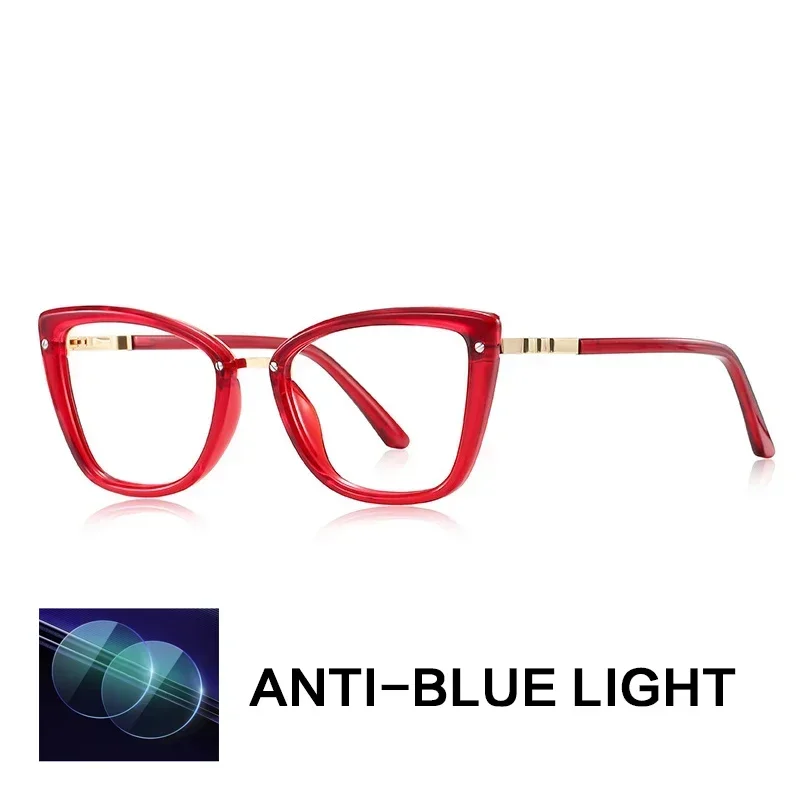 

Очки Ollymurs Anti Blue Light для женщин, очки по рецепту, женские очки для чтения, очки для коррекции близорукости, модные фотохромные очки в форме кошачьего глаза
