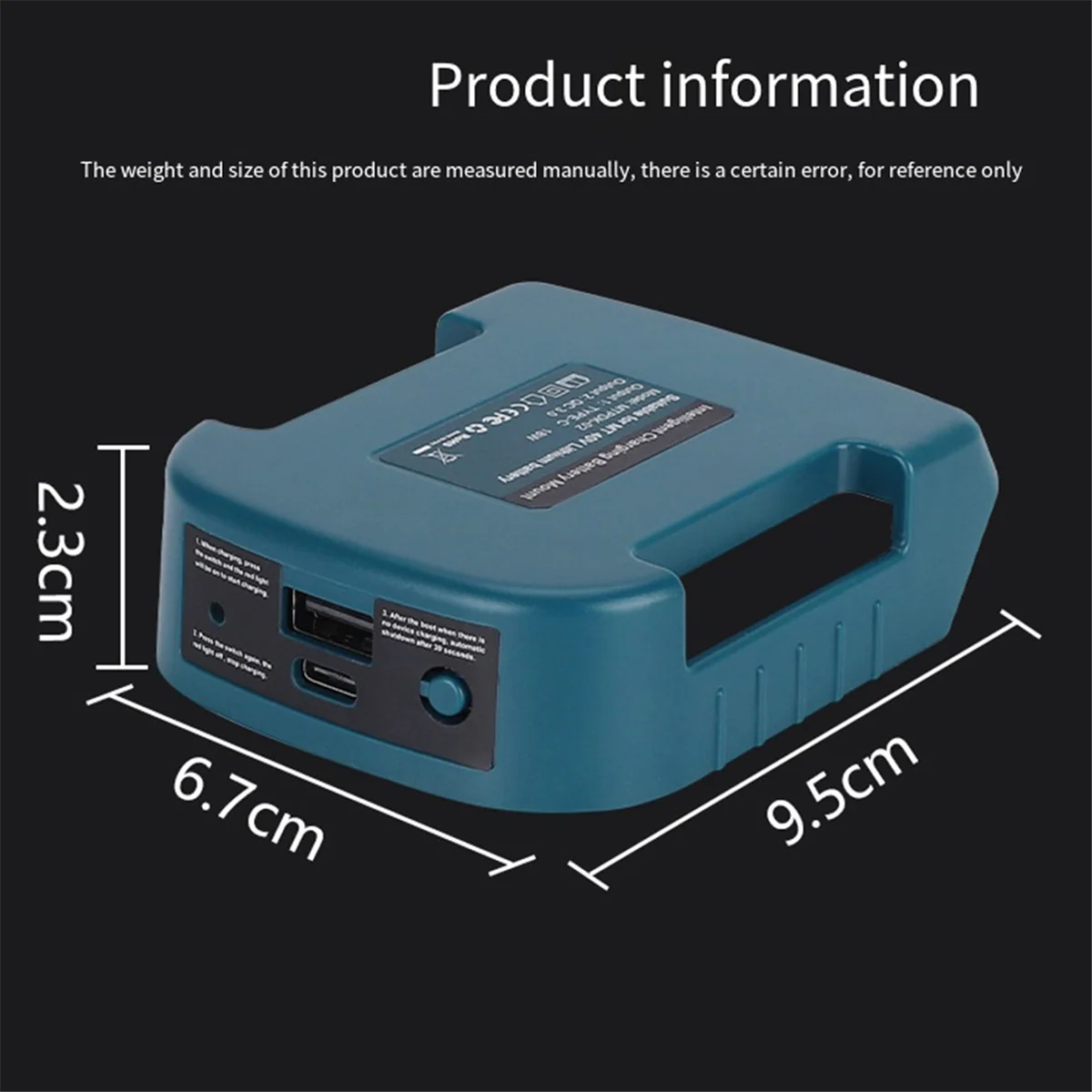 ABNJ For 40V Li-Ion Battery with USB with Type-C Battery Holder Charger Adapter USB Battery Adapter for