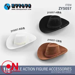 ZYTOYS ZY5057 1/6 Scale Male Cowboy Hat Casual Solid Color Hat Model Clothes Accessories Fit 12'' Soldier Action Figure Body