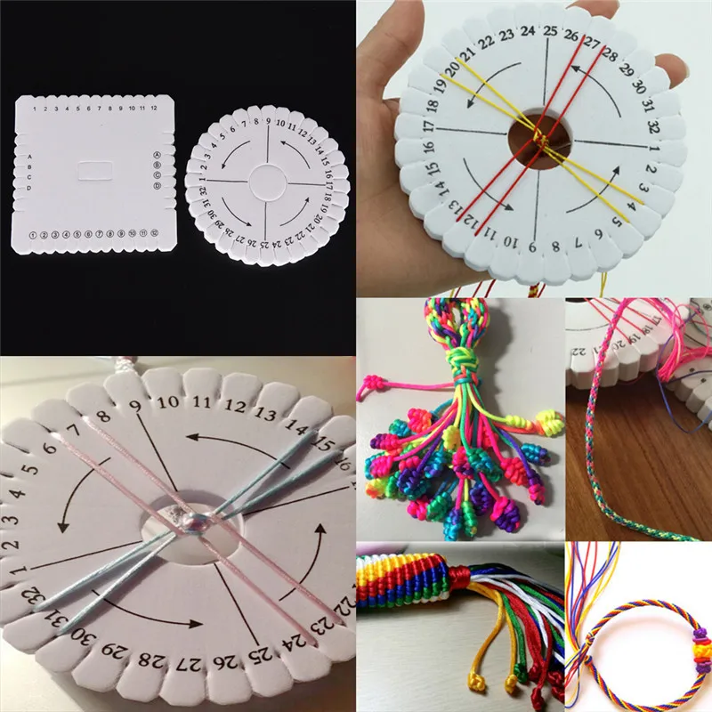 Round Square Handmade Beading Cord Disk Braiding Plate DIY Braided Braided Rope
