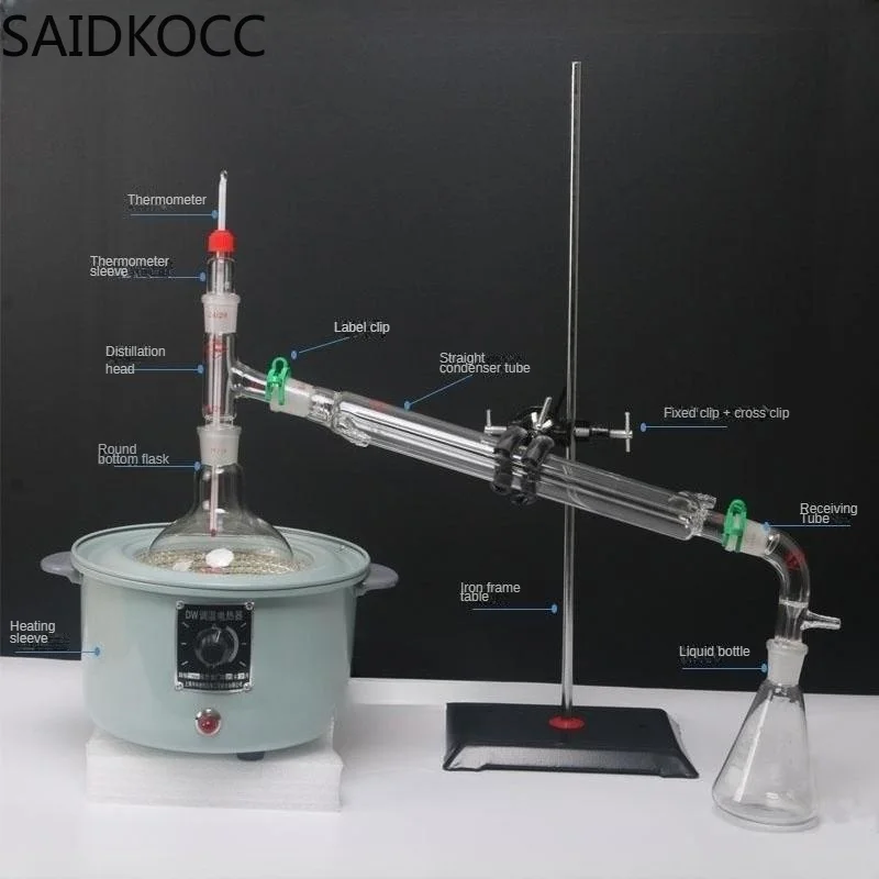 2000ml,24/40,customizable Glass Distillation Apparatus,New Lab Vacuum Distill Glassware Kit 15 piece set