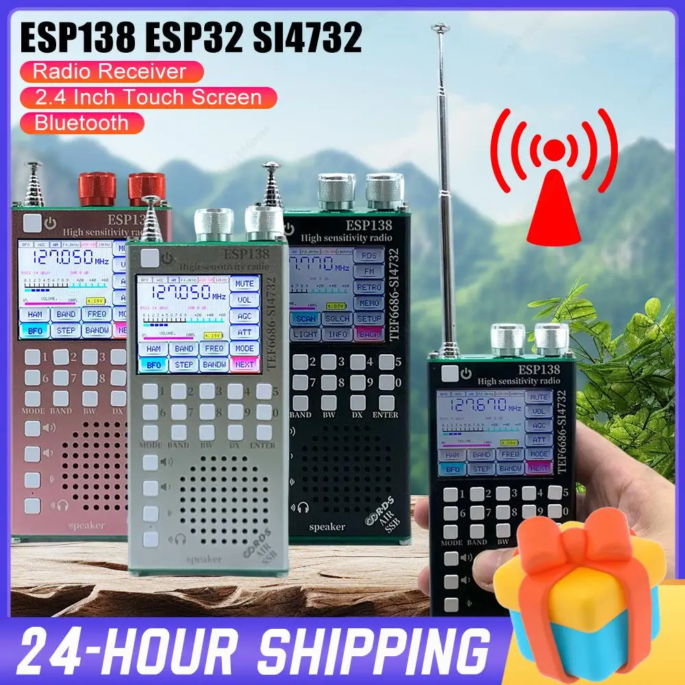 متعددة الوظائف مكبرات صوت بخاصية البلوتوث راديو RDS عرض البيانات استقبال ESP138 ESP32 SI4732 باليد راديو استقبال نوع C شحن