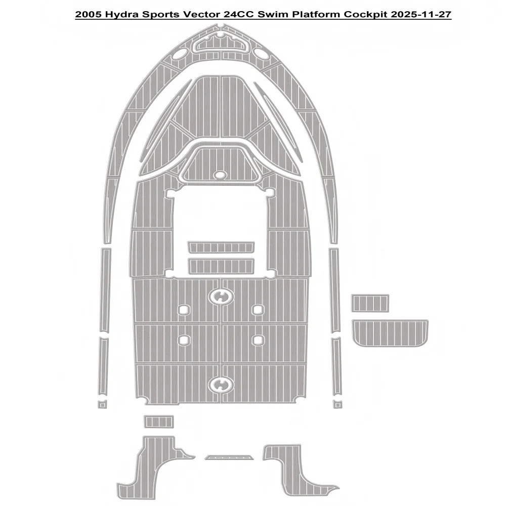 

2005 Hydra Sports Vector 24CC Swim Platform Cockpit Pad Boat EVA Foam Faux Teak Deck Floor Mat SeaDek Style Self Adhesive