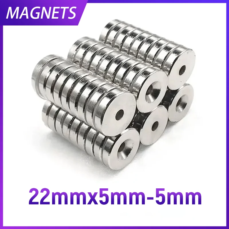 2/5/10/15/20/30PCS 22x5-5mm Round Powerful Strong Magnetic Magnets 22*5-5 N35 Permanent Neodymium Magnet Disc 22x5-5