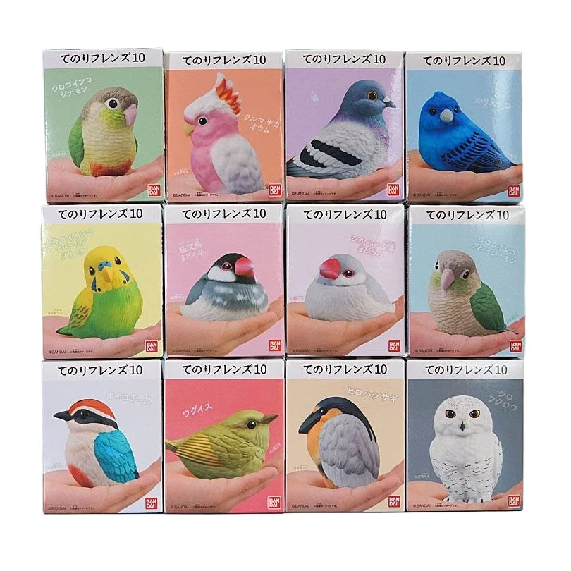 Bandai Palm Cute Friend 10 Wenniao Blueization Parrot Pigeon Tree Warbler Car Crown Parrot Tide Play Decoration Food Play