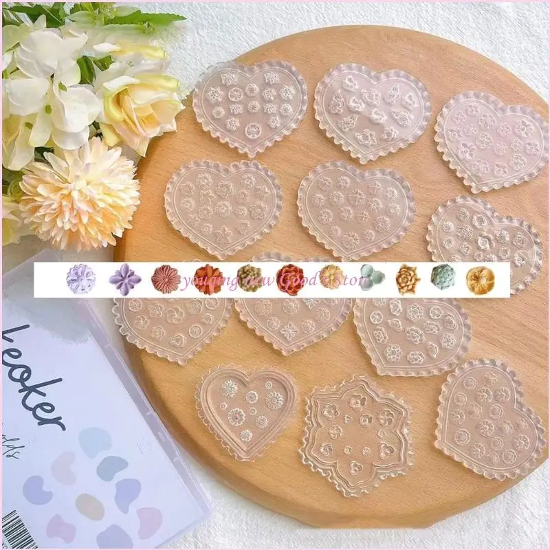 

57QA 3D Art Mold Flower Animal Decortive Molds Art Making Tools Silicone Molds Embossing Carving Template Mould