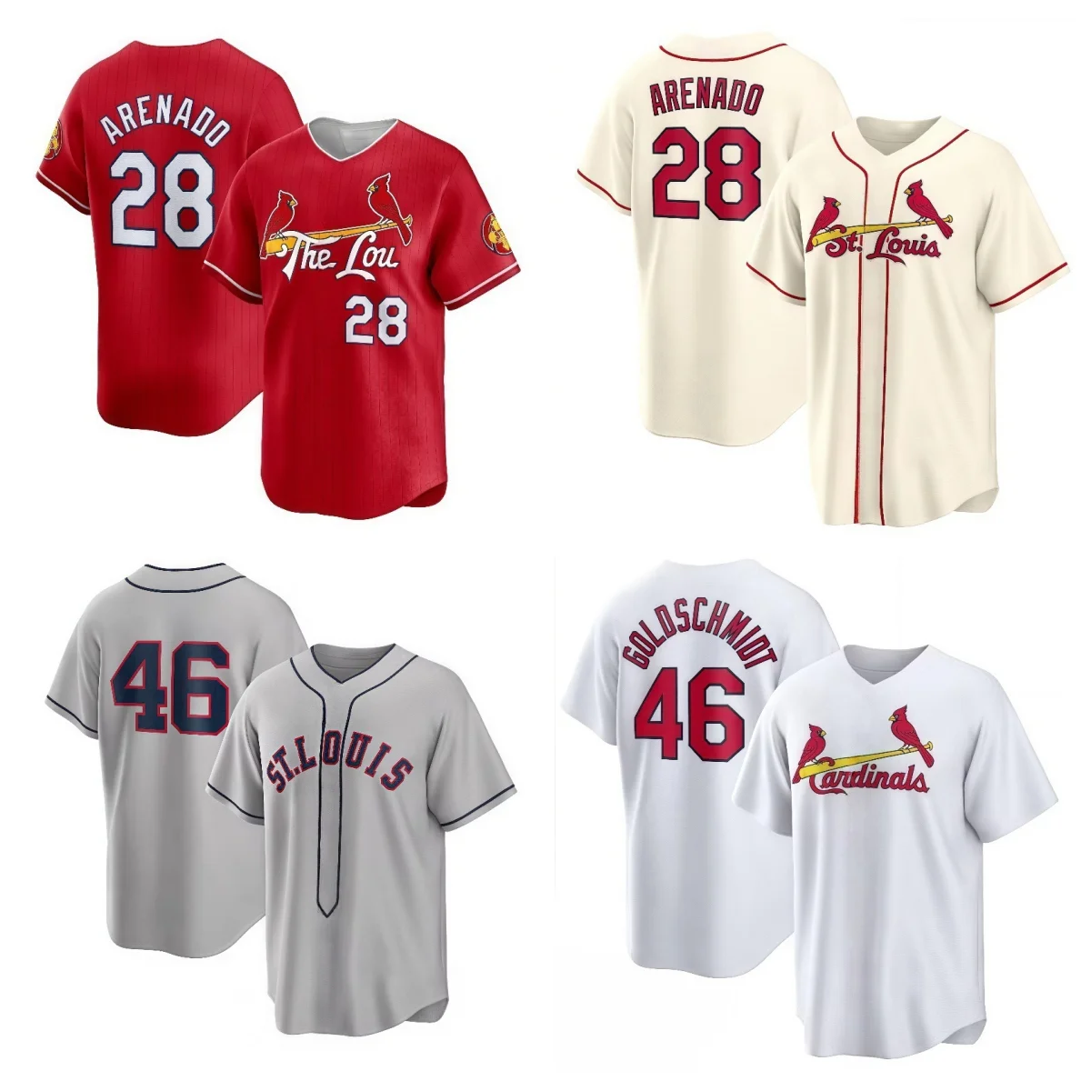 

25 Hot Sale New St.Louis Baseball Breathable Short Sleeve Cardinals Adult Men's & Women's Tops Training Jerseys