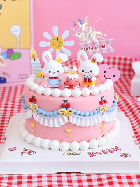 TENDYCOCO 24個 ウサギ ケーキ ピック ケーキ ブラッシュ