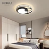 KAGU 블랙 현대 LED 천장 조명 거실 침실 다이닝 룸 디 밍이 가능한 램프 실내 라운드 링 전등 4