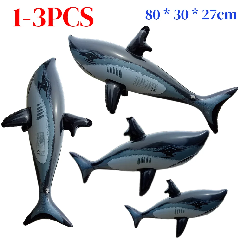 Inflatable Floating Toys Children Water Toys PVC Shark Shape Simulation Inflatable Animal for Swimming Kids Pool