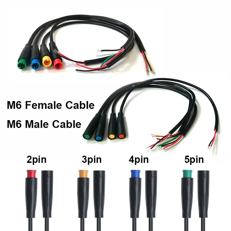 M6 2 3 4 5 6 Pin wtyk elektryczny z tyłkiem okablowanie połączeniowe przewód skuter kabel hamulcowy czujnik sygnału j17