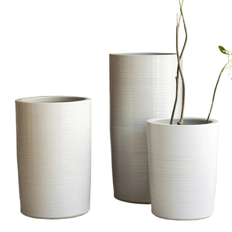 

New Chinese-style wabi-sabi wind ceramic flower pot living room flower arrangement B & B hotel floor-to-ceiling high-end large
