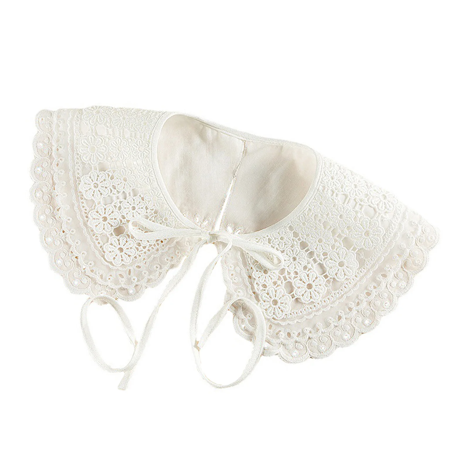 

1Pcs Lace Embroidered Fake Collar Embroidery Lace Shawl Decorative Shirt Collar Clothing Accessory Embroidered Shawl