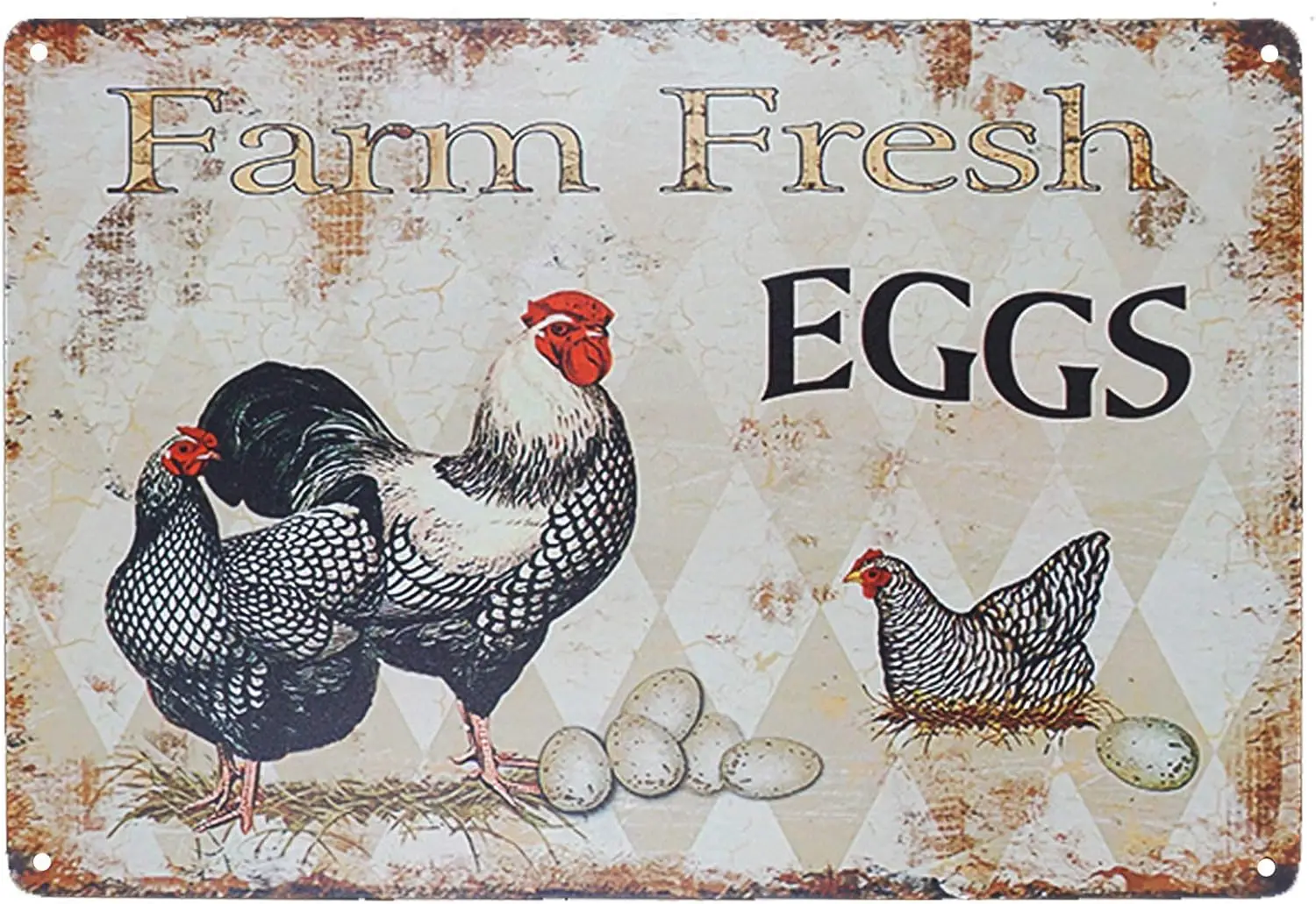 Farm Farm Fresh Eggs Farm Supermarket Outdoor Supermarket Cottage Wall Decoration Funny Vintage Metal Sign Poster es