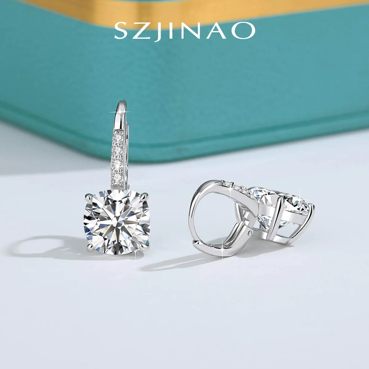 

5CTx2 Cushion Cut Moissanite Earrings Brilliant Cut Solid 925 Sterling Silver GRA Lab Diamond Hoops for Women Luxury Jewelry