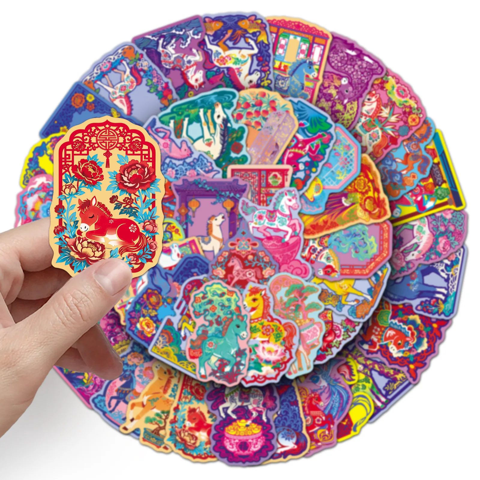 10/50PCS Nieuwjaar Groeten voor het Jaar van het Paard Graffiti Stickers Grappige Cartoon Decal DIY Bagage Telefoon Gitaar skateboard