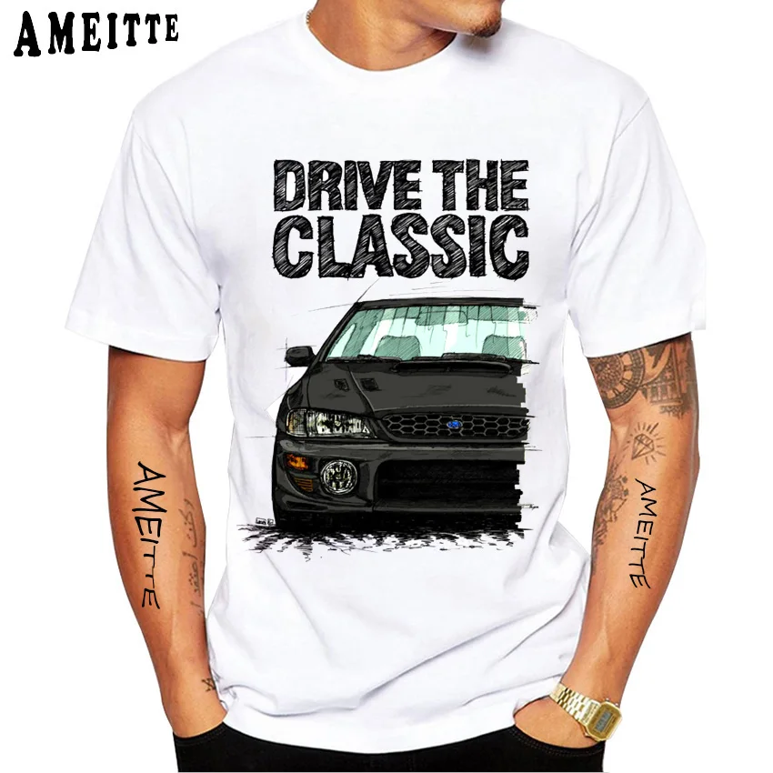 Drive The Classic Subie Impreza WRX STi Car T-Shirt New Men Short Sleeve Harajuku JDM Fan T Shirt Hip Hop White Casual Boy Tees