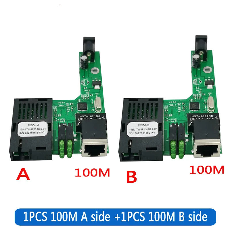 PCBA Fast Ethernet Fiber Media transceiver Converter Switch half board SC 10/100M fiber switch Htb3100