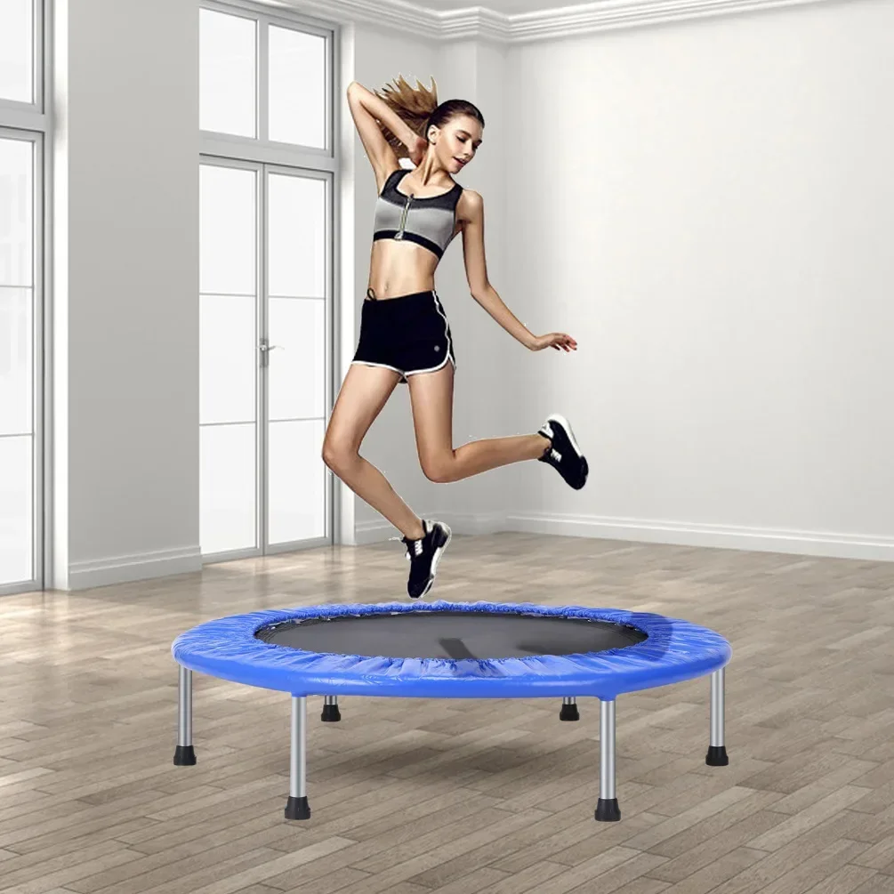 

36" Foldable Trampoline Fitness Trampoline Adjustable Handrail Kids Adults Small Trampoline Outdoor Home Gym Rebounder Jumping