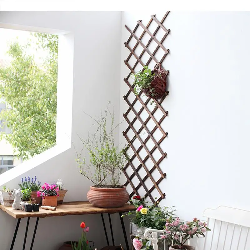 Expanding Wooden Garden Wall Fence Panel Plant Climb Trellis Support Decorative for Home Yard Decoration