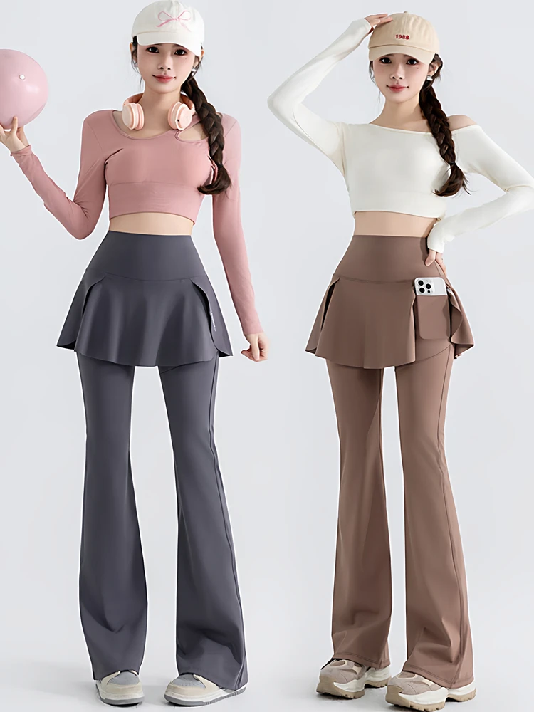 High Waist Yoga Pants plus Size Side ket Slimming ark Skin Design Outerwear Bot for Women Comfortable Thin Nylon