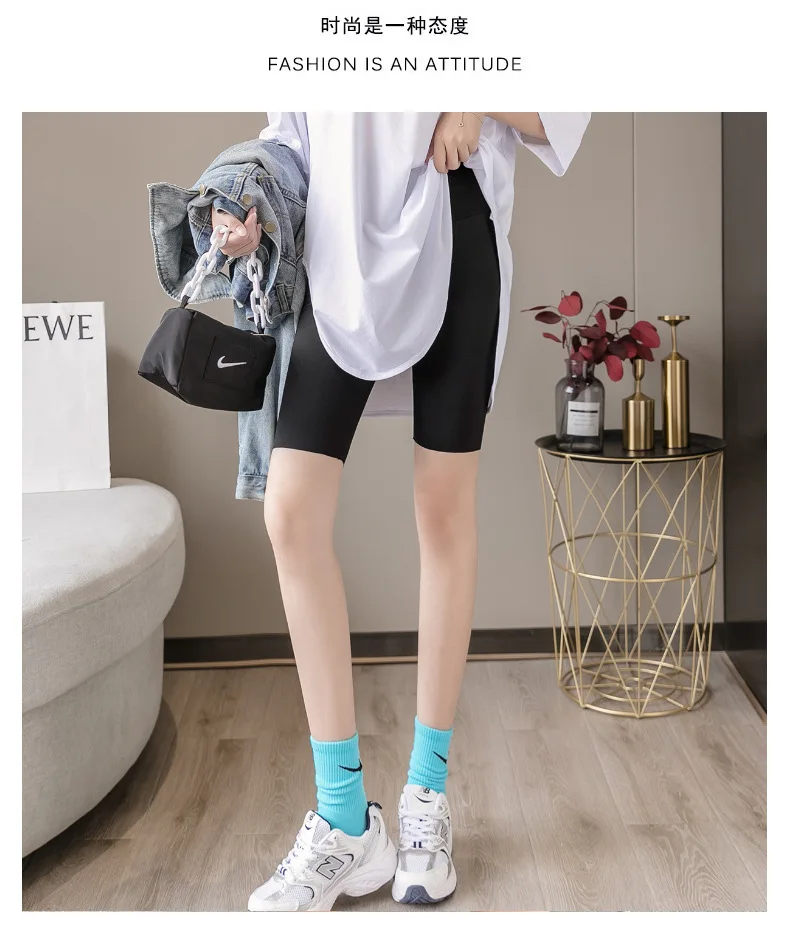 Moda verão afiado leggings femininas sexy cor simples sete calças estiramento fitness atlético yoga calças