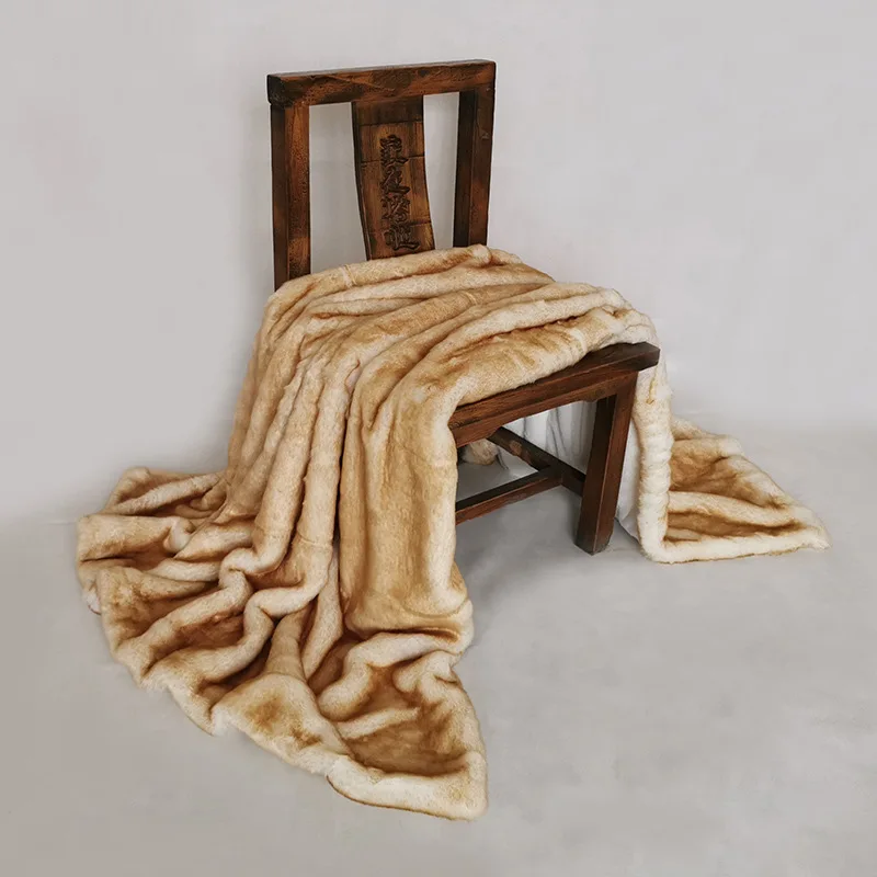 European Style Imitation Fox Blanket Model Room Soft Furnishing Artificial Fur Blanket PV Fleece Blanket Bedside Blanket