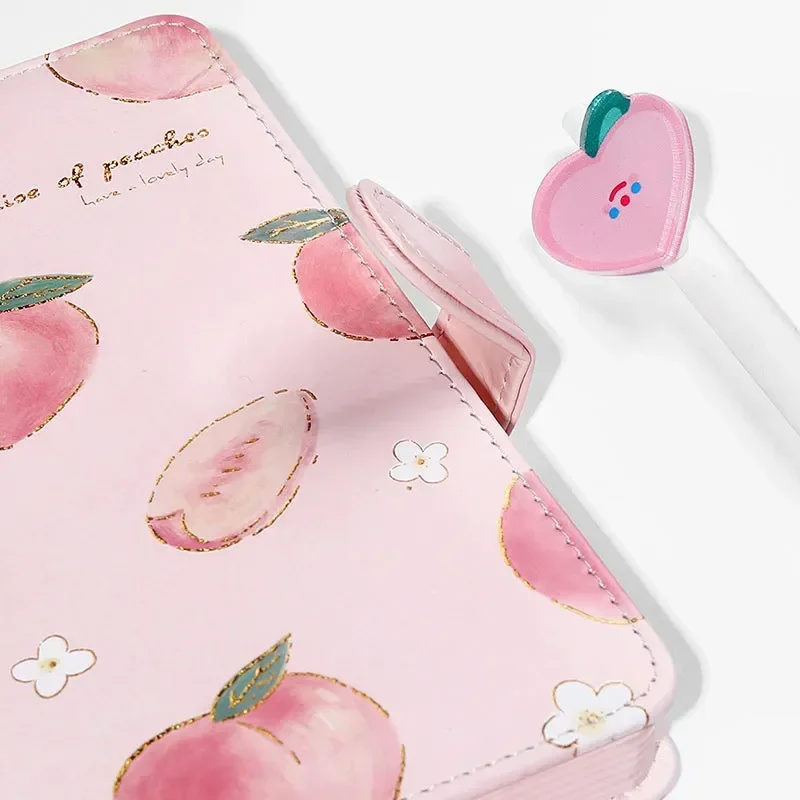 Imagem -05 - Peach Pink Magnetic Buckle Notebook Diário Diário Planejador Material Escolar Papelaria Coreano Meninas Presente Bonito Doce a5