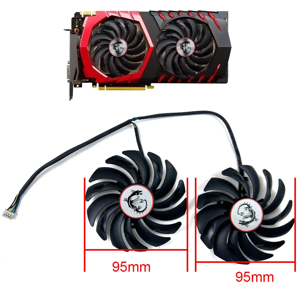 Cooling Fan 95mm 4pin PLD10010B12HH For msi GTX1080 GTX1070 ARMOR 8G OC GTX1060 Graphics Card GPU fans
