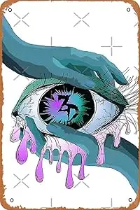 NIUMOWANG Metal Sign - Zeds Dead EDM Eye Art Tin Poster 12 X 8 Inches