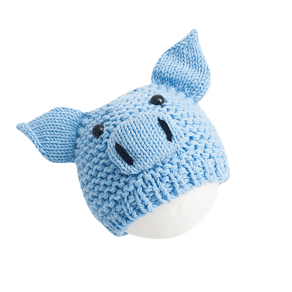 

Очаровательная шапка для новорожденных со свиньей, реквизит для детской фотографии, мягкая удобная вязаная шапочка, розовая детская фотосессия, аксессуар, подарок для