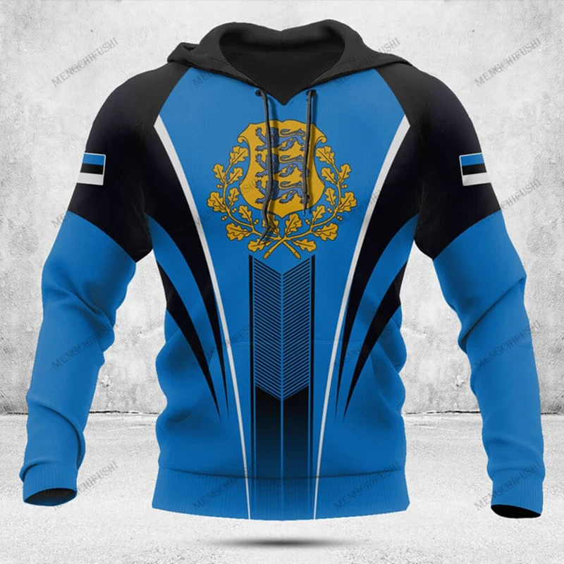 Эмблема Эстонии, толстовки с рисунком по индивидуальному заказу, свободная повседневная одежда для мотогонок, повседневная одежда для мальчиков и девочек, негабаритная спортивная одежда на открытом воздухе