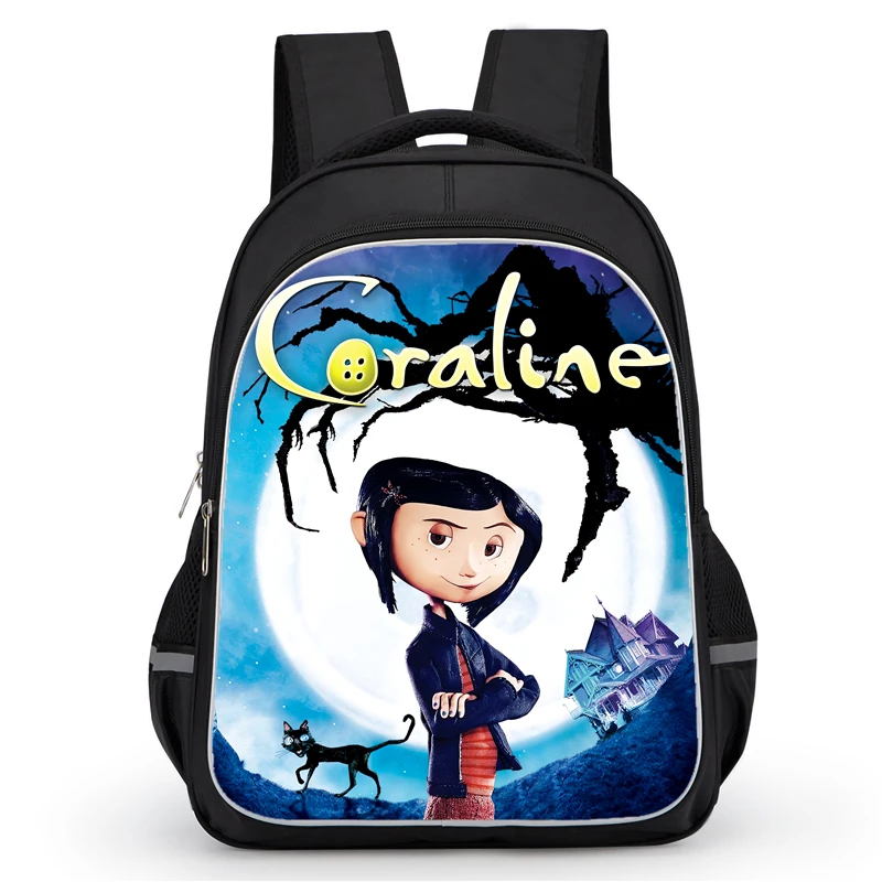 16-inch Co-ra-line Printed Cartoon School Bags Child Backpack,Large Capacity Kids Backpack for Boys Girls,Book Bags for Pupil