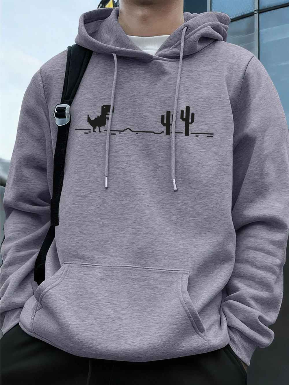 

Мужская толстовка с принтом динозавров поверх кактуса, зимние флисовые теплые толстовки, корейские свободные пуловеры с карманами, мужская одежда в стиле хип-хоп