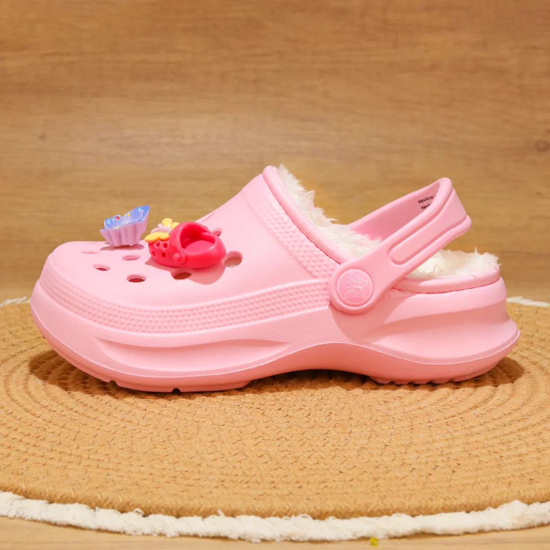 Kinder-Clogs und -Mules mit Fellfutter, leichte Garten-Schuhe mit Baumwollfutter, warme Hausschuhe für Jungen, Mädchen und Kleinkinder, 168. – Detail 9