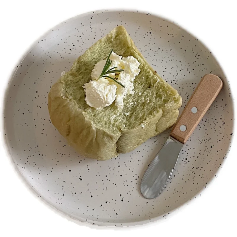 Plato de Cerámica Estilo Nórdico con Diseño de Tinta Salpicada, Plato Redondo de Color Puro para Postres y Carnes, Vala Oc...