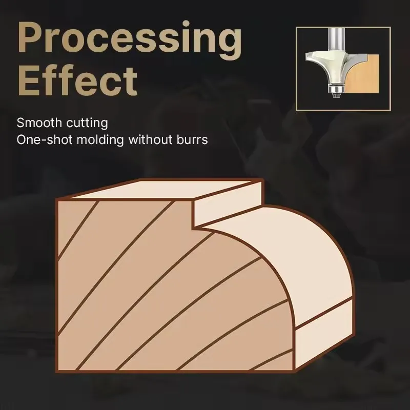 HUHAO 10PCS Router Bit 6mm 6.35mm 12.7mm Corner Round Router Bit Milling Cutter for Wood Flush Trim Cutter Woodworking Tools