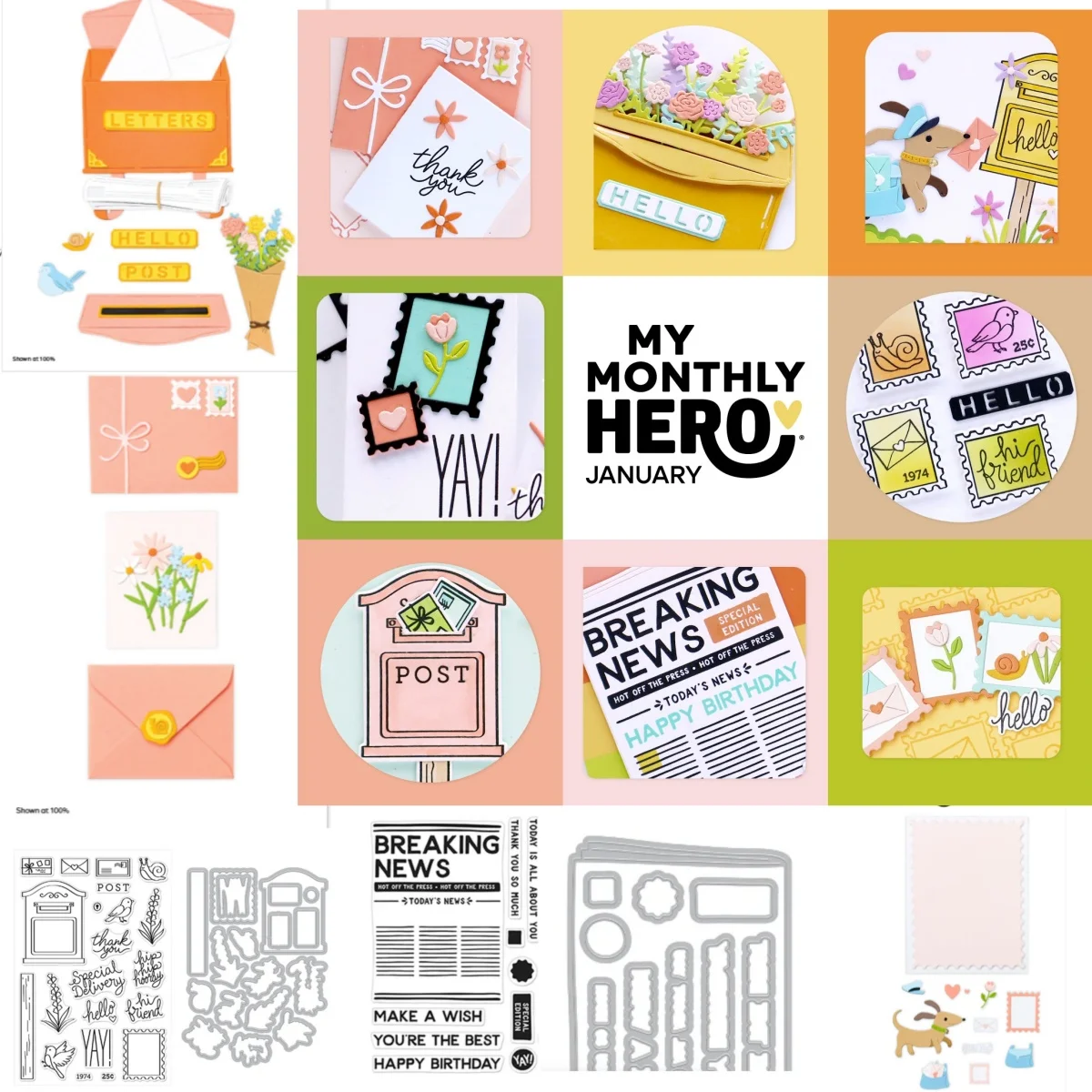 Nova caixa postal de entrega especial mini notecard corte de metal dados selos claros para diy fazer cartão scrapbook 2026 dia dos namorados